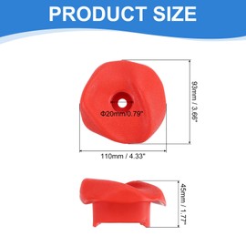 PATIKIL Rock Climbing Holds, 10 Pcs Climbing Rock Wall Grips Play Set Climber Attachments with Single Holes for Playground Accessories Indoor Outdoor Tree Training, Red