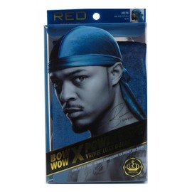 Kiss Red Durag Bow Wow Power Wave Velvet Blue (3 Pieces)