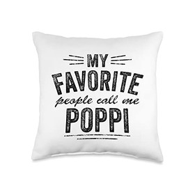 My Favorite People Call Me Poppi Gifts My Favorite People Call Me Poppi Throw Pillow, 16x16, Multicolor