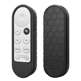 Fintie Protective Case for Chromecast with Google TV HD 2022 / 4K 2020 Voice Remote - CaseBot Lightweight (Anti-Slip) Shockproof Silicone Cover for Chromecast Voice Remote Controller, Black