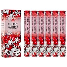 1 x Cherry Jasmine – Caja de seis Total de 20 Stick Tubos, 120 varillas de incienso – Dobladillo Incienso