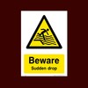 Beware Sudden Drop Plastic Sign with 4 Pre-Drilled Holes (WS33)