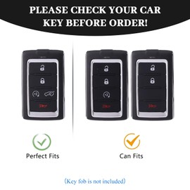 OFF WE GO for Jeep Key Fob Cover, Soft TPU Car Key Case Shell Protection Compatible with 2021 2022 2023 2024 Jeep Grand Cherokee L Grand Cherokee Wagoneer 5 Buttons Car Key (Gold Black)