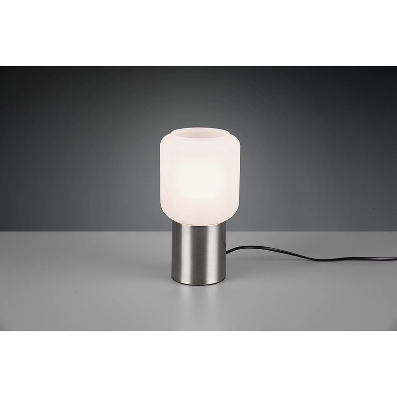 Reality Leuchten Nico R50591007 Table Lamp Metal Matt Nickel Alabaster