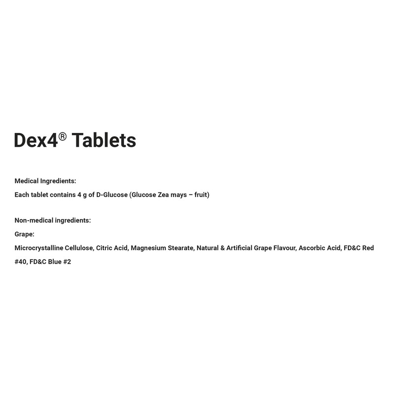 Dex4 Glucose Tablets, Grape, 50 Count Bottle, Each Tablet Contains