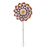 Outdoor 3D Windmill Colourful Exquisite Metal Wind Spinner with Ground