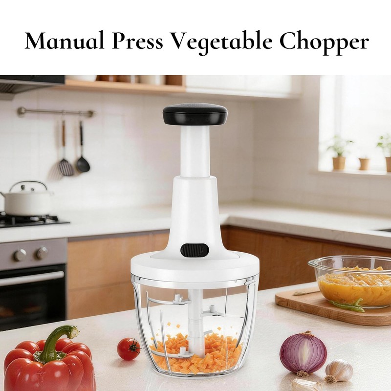 Manual Food Chopper Hand Push Express Vegetable Dicer Mincer Sharp