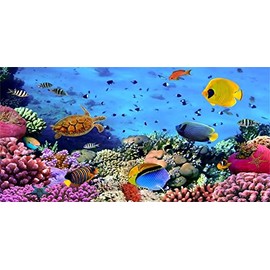 Renaiss 3 x 1.5 m Under the Sea Background Aquarium Colourful Fish Coral Underwater World Photography Background Party Decoration Children Baby Portrait Shooting Studio Props