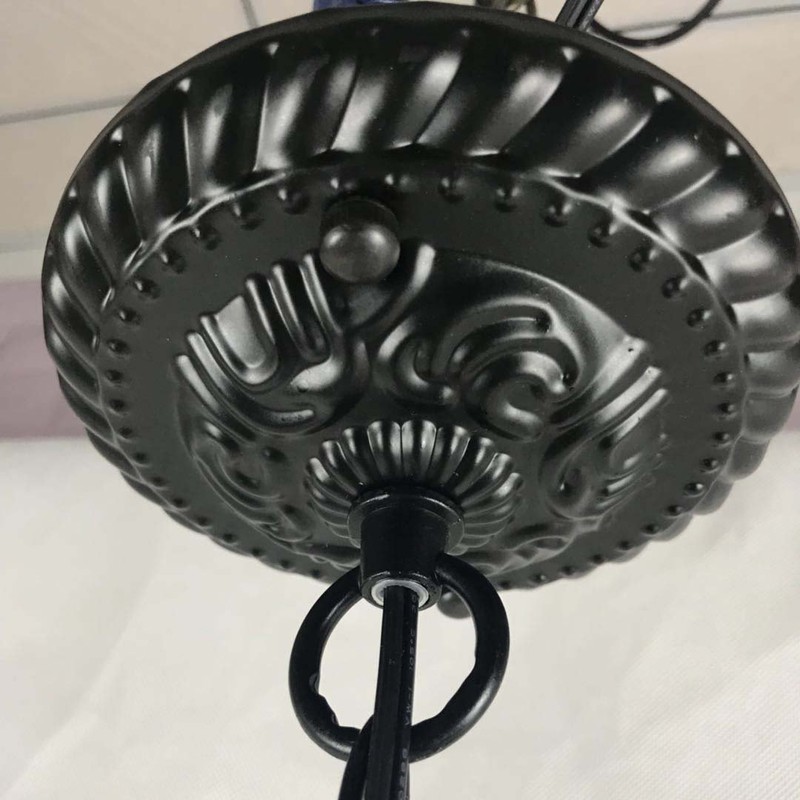 Bieye L10340 Mission Tiffany Style Stained Glass Ceiling Pendant Fixture