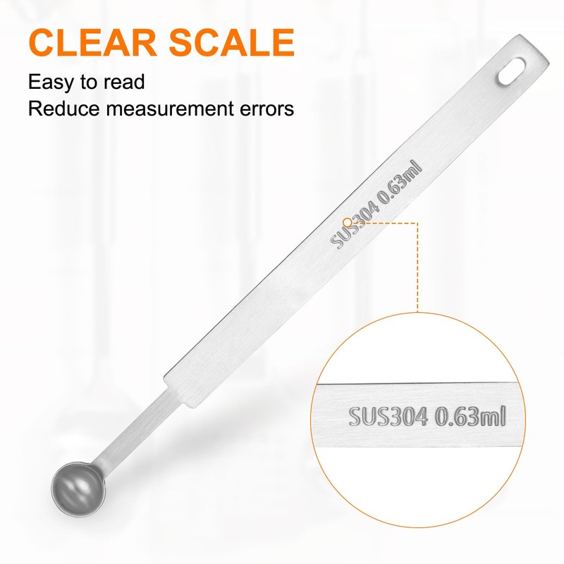 sourcing map Single Measuring Spoon 1/8tsp (0.63ml) Teaspoon/Tablespoon 304 Stainless