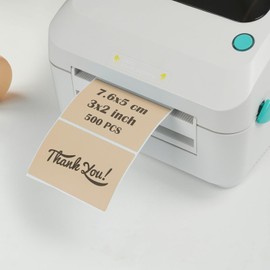 YIKIADA Khaki Direct Thermal Labels Vinyl 3 × 2 Inch Self-Adhesive Rectangle Stickers Roll Waterproof Printer Decals Name Tag for QR Code DIY Office Address 500 PCS