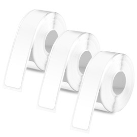 3 Rolls Label Tapes for Phomemo D30, 15mmx6m Long Thermal Paper Stickers Self-Adhesive Label Maker Tape Roll Label Print Paper for Office Home Kitchen (White)