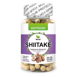 Natsa Shiitake 100 Cápsulas, Adaptogeno Calidad Premium Sabor Natural