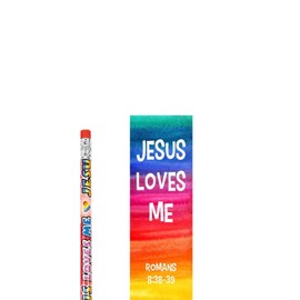24 Sets 48 Pieces of Jesus Loves Me Bookmarks with Wooden Jesus Loves Me Christian Pencils VBS Church Sunday School Handouts Children's Ministry Religious Education Vacation Bible School