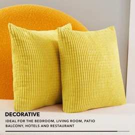 Deconovo Set of 2 velvet corduroy cushion covers, sofa cushion cover.