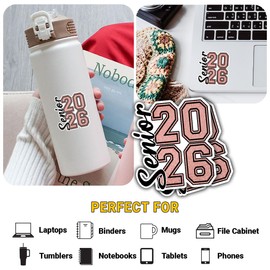 (3pcs) Senior Class of 2026 Graduation Sticker – Inspirational Class of 2026 Quote Vinyl Decal Waterproof for Laptop, Water Bottle, Car, Tumbler (Graduation 2, 6 Inches)