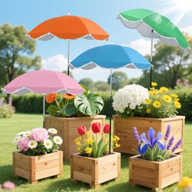 HNYTLCO 4Pcs Plant Umbrellas for Outdoor Plants, 24'' Large Plant Shade Umbrellas, 40" Higher Adjustable Angle Sun Shade Umbrella Covers for Outdoor Plants Garden Beds Potted Plants