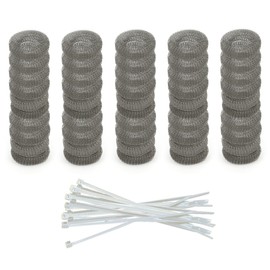 DR Quality Parts Washing Machine Lint Trap – Stainless Steel Hose Filter, Mesh Drain Catcher, Washer Sock Lint Remover, Rust-Free Snare Laundry Filter with Nylon Cable Ties, 29cmx6.5cm – 50-Pack