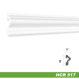 HEXIM Stucco Decoration Made of HDPS/PU White - Stucco Frame Wall Decoration Picture Frame - HCR Wall Strips (2 Metres HCR517) Wall Cassette Stucco Frame Frame Wall Panelling