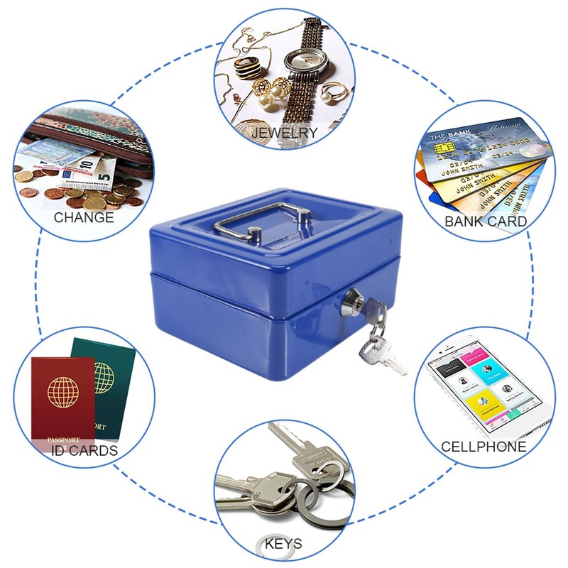 HAOHIZE Lock Box, Safe Storage Box with Key Lock Fireproof