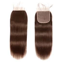 5x5 Chocolate Brown Closure #4 closure straight 18 Inch