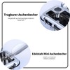 Pack of 2 Mini Mobile Ashtrays for Outdoors, Lid Pocket