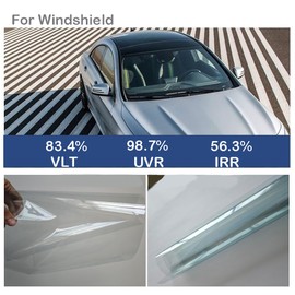 XIMINZ 83.4% VLT Clear HD Car Front Windshield Tint- Front Rear Window Glass Solar Films Explosion-Proof Protection Foils Transparent Unroll, Blue When in Roll, 29.5'' x 118.11''