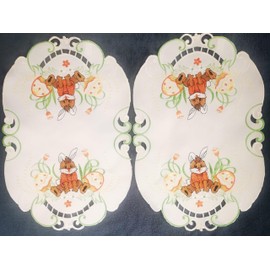 Aude Home Doilies 30 x 45 cm Embroidered Easter Bunny Pack of 2 (30 x 45)
