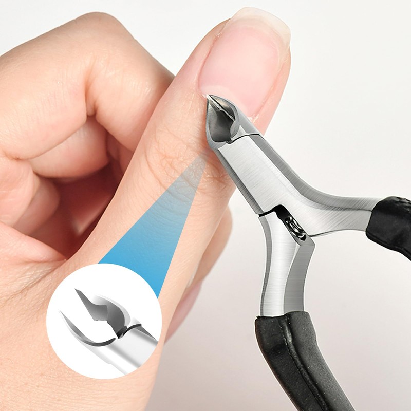 Professional Stainless Steel Cuticle Nippers with Sharp Blade, Non-Slip Handle