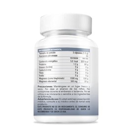 Bio Bisglicinato Magnesio 1500 Alta Absorción Glicina Quelado Apoyo Sueño Estrés Recuperación Muscular Cápsulas Veganas