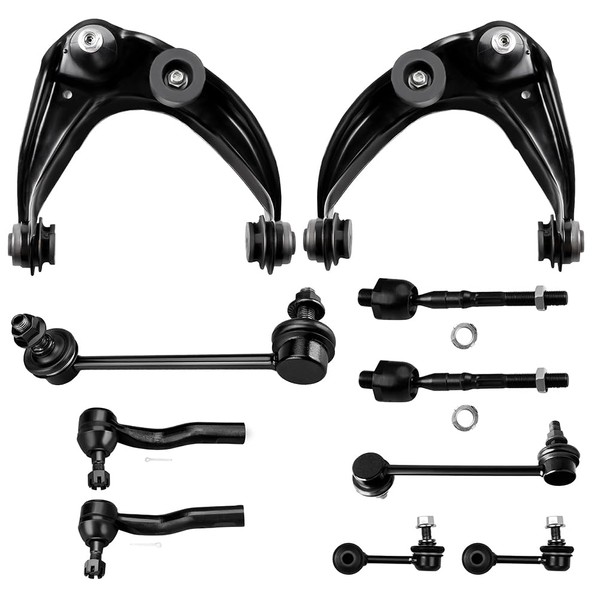 SCITOO 10pcs Suspension Kit Front Upper Control Arm Sway Bar Link Tie Rod End Front Rear Sway Bar Link Fit 2006-2009 For Ford Fusion For Mercury Milan 2007-2009 For Lincoln MKZ