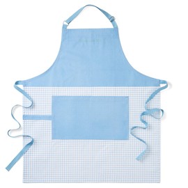 KitchenAid Gourmet Series Gridlines Big Chef Apron, Water & Stain Resistant, Blue Velvet, Adult-Sized 32"x28"