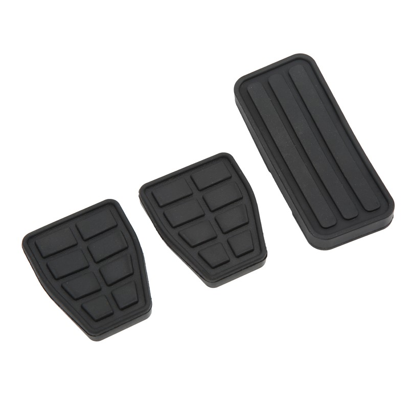 3pcs Clutch Brake Accelerator Pedal Pad Kit Rubber Black Flexible