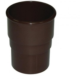 FLOPLAST 68mm Round Gutter Pipe Socket - Brown