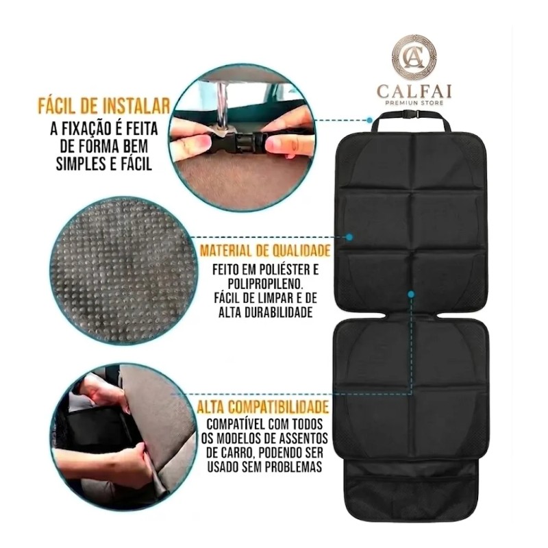 F Protector De Silla De Coche Con Bolsillos Negro Z
