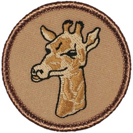 Giraffe Patrol Patch - 2" Diameter Round Embroidered Patch (Sew-on)