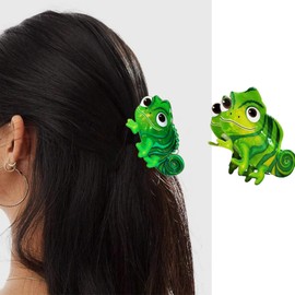 Green Lizard Hair Clips - 1pcs Cartoon Lizard Anti Slip Green Shark Clips Ssummer Funny Animals Claw Clips Creative Hair Accessories Grip with Strong Spring for Women Thin/Thick Hairstyle