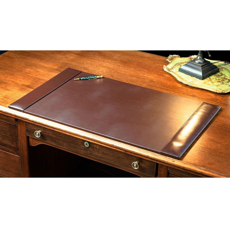 DACASSO Bonded Leather Desk Pad with Side Rails - Luxury