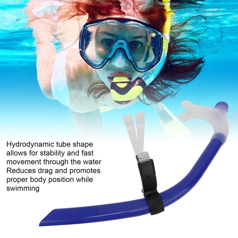Swimming Snorkel Reduced Drag Silicone Swimming Breathing Tube with Adjustable