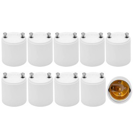 JACKYLED GU24 to E26 E27 Adapter 10-Pack Heat Resistant Up to 392℉ Fire Resistant Converts GU24 Bi-Pin Based Fixture to E26 E27 Standard Screw-in Socket