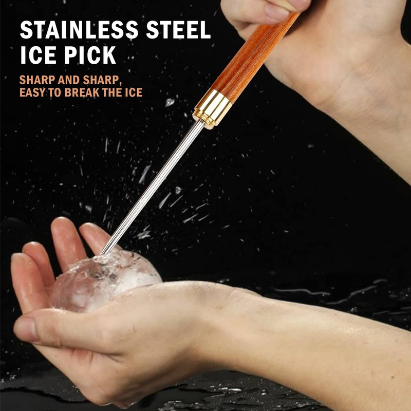 2 Pack Stainless Steel Ice Pick, 8-inch Pick Tool for