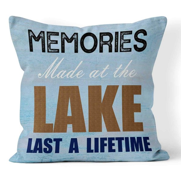 DECOPOW Lake Decorative Throw Pillow Cover Square 18X18 Inches,Throw Pillow