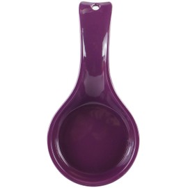 Reston Lloyd Kitchen Counter Utensil Spoon Rest, Ladles, Spaghetti Forks, & Spatulas, Durable BPA-Free Plastic – Dishwasher Safe, Décor, Space Saving Hanging Hole on Handle, Plum