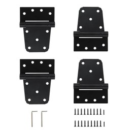 Self-Closing Spring Gate Hinge 3-1/2" Heavy Duty Automatic T Hinges Steel, Black Finish with Screws 4-Pack for Wood Fence Gate Vinyl Shed Door,HOME MASTER HARDWARE