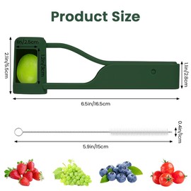 AOOTE Grape Slicer for Baby, Fruit Slicer for Toddlers, Stainless Steel Quarter Kitchen Gadget, ABS Plastic Handle, Stainless Steel Blades, Grape Tomato Cherry Cutter Tools for Fruit Salad, Green