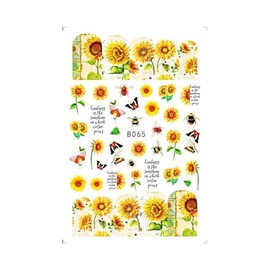 Sunflower Butterfly Nail Sticker Bee Ladybug Flowers Lavender Nail Decals B065 Nail Wraps Art Stickers Manicure Supplies for Women for Home Nails Full Long Lasting Easy Apply and Remove