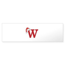 CafePress Letter W Christmas Monogram 10"x3" Rectangle Vinyl Bumper Sticker Car Decal