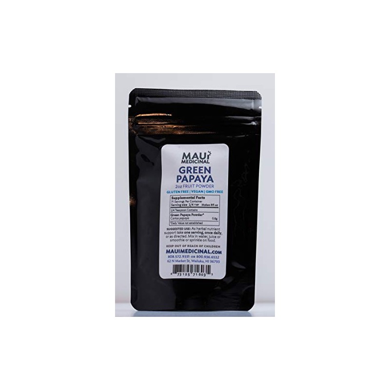 Maui Medicinal Herbs Green Papaya Fruit Powder 2oz Zip-Pouch