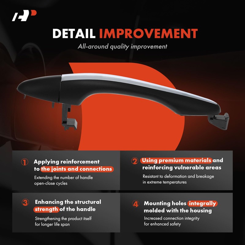 A-Premium Rear Driver or Passenger Side Exterior Door Handle Compatible