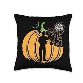Darts Player Pumpkin Veggie Fall Cool Sports Lover Gifts Throw Pillow